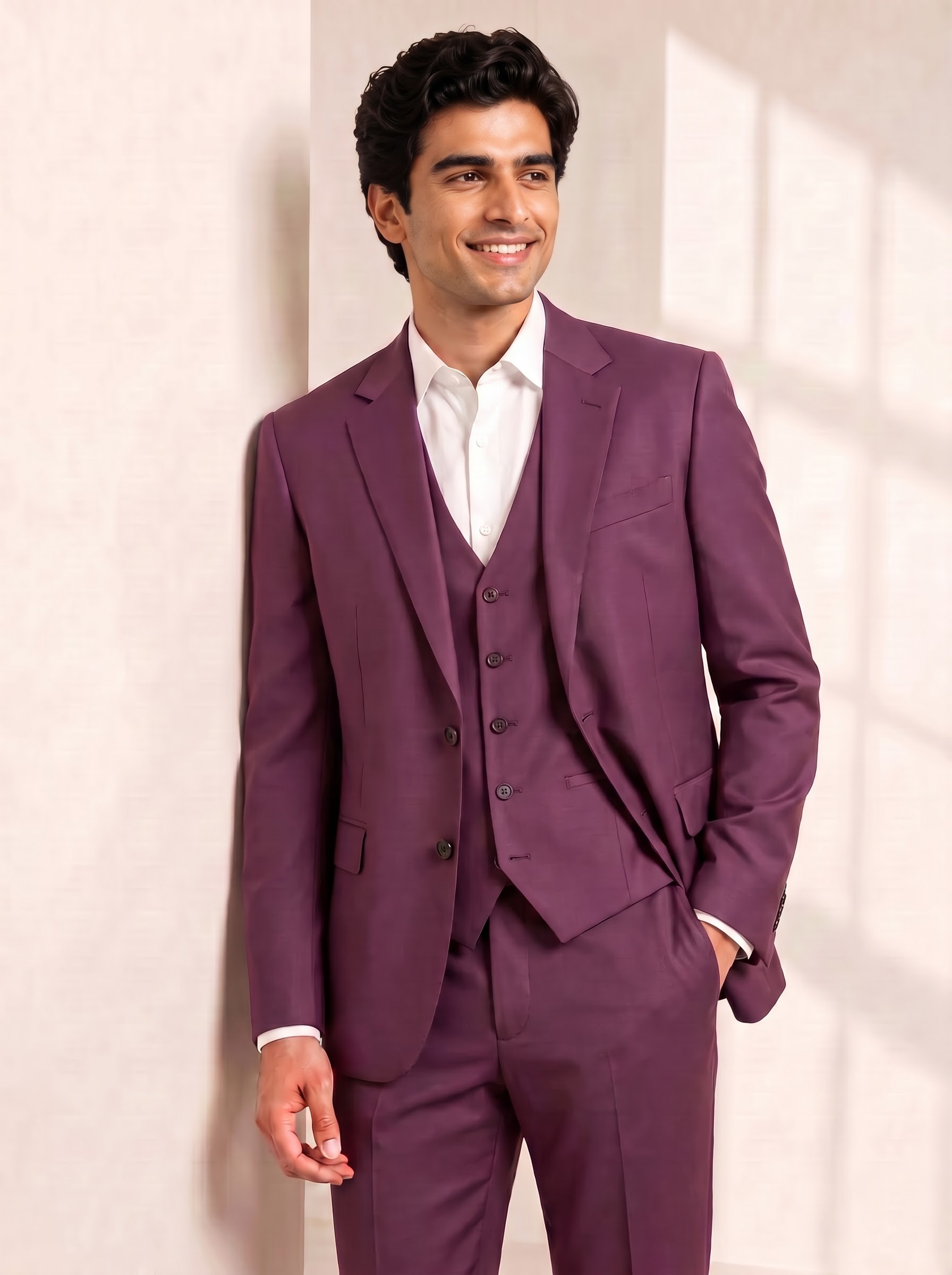 The Bordeaux Classic Three-Piece Suit - Image 2