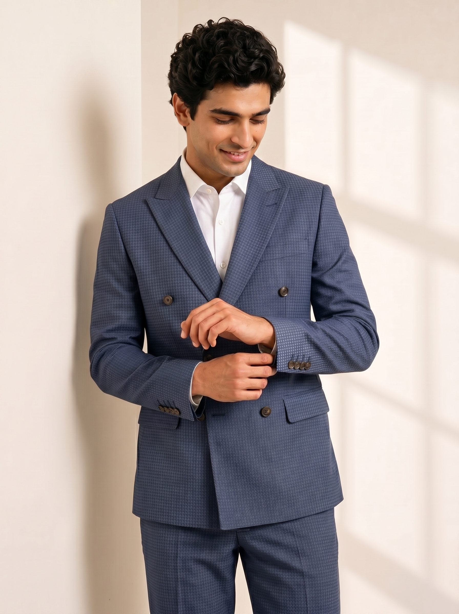 The Midnight Navy Textured Two-Piece Suit - Image 2
