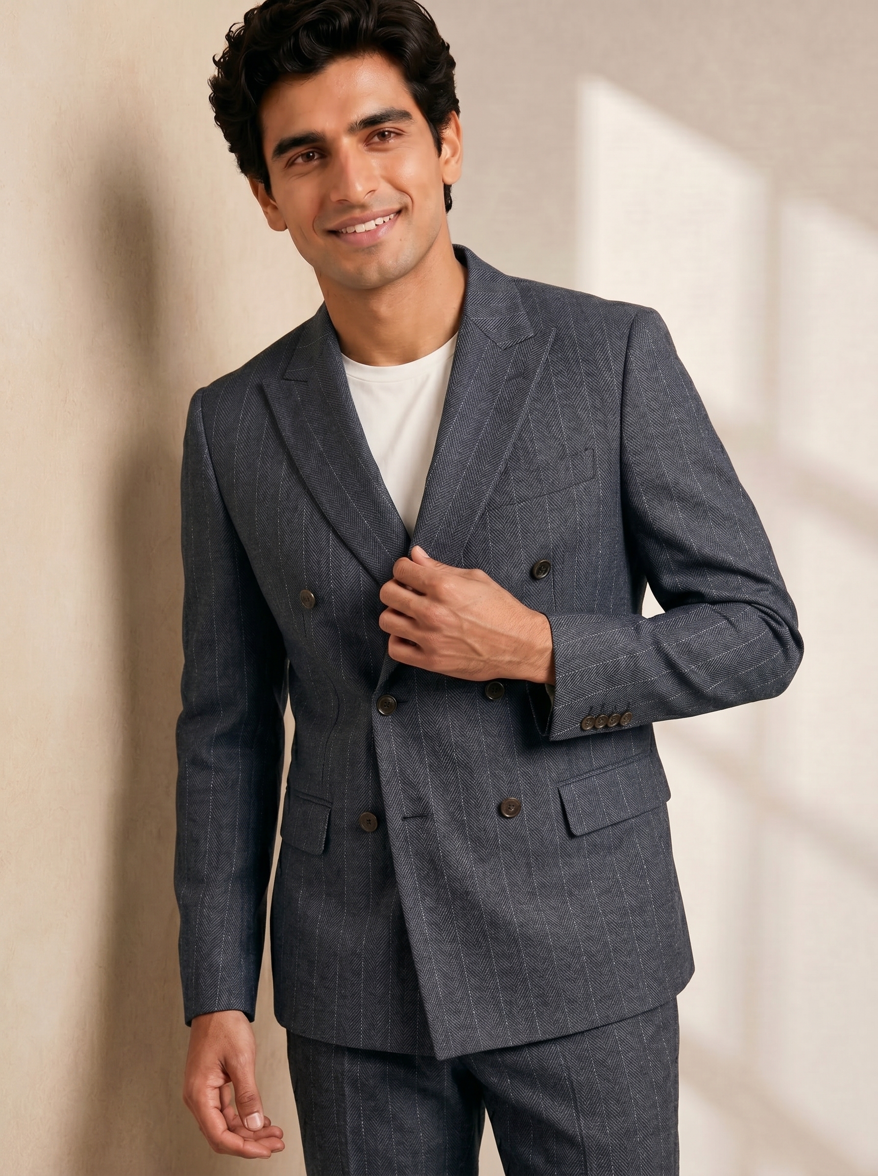 The Midnight Navy Striped Two-Piece Suit - Image 2